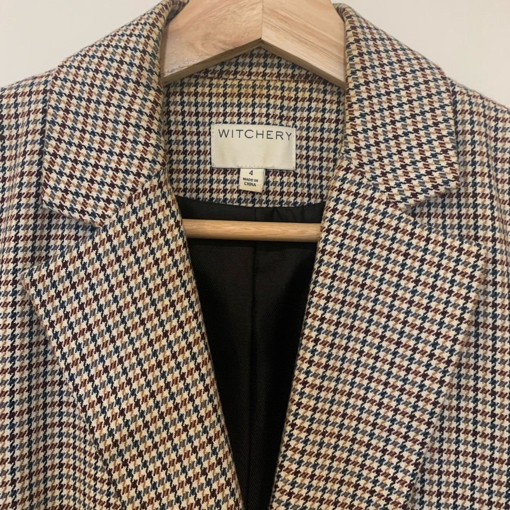 Witchery Brown Houndstooth Blazer - Picture 2 of 9